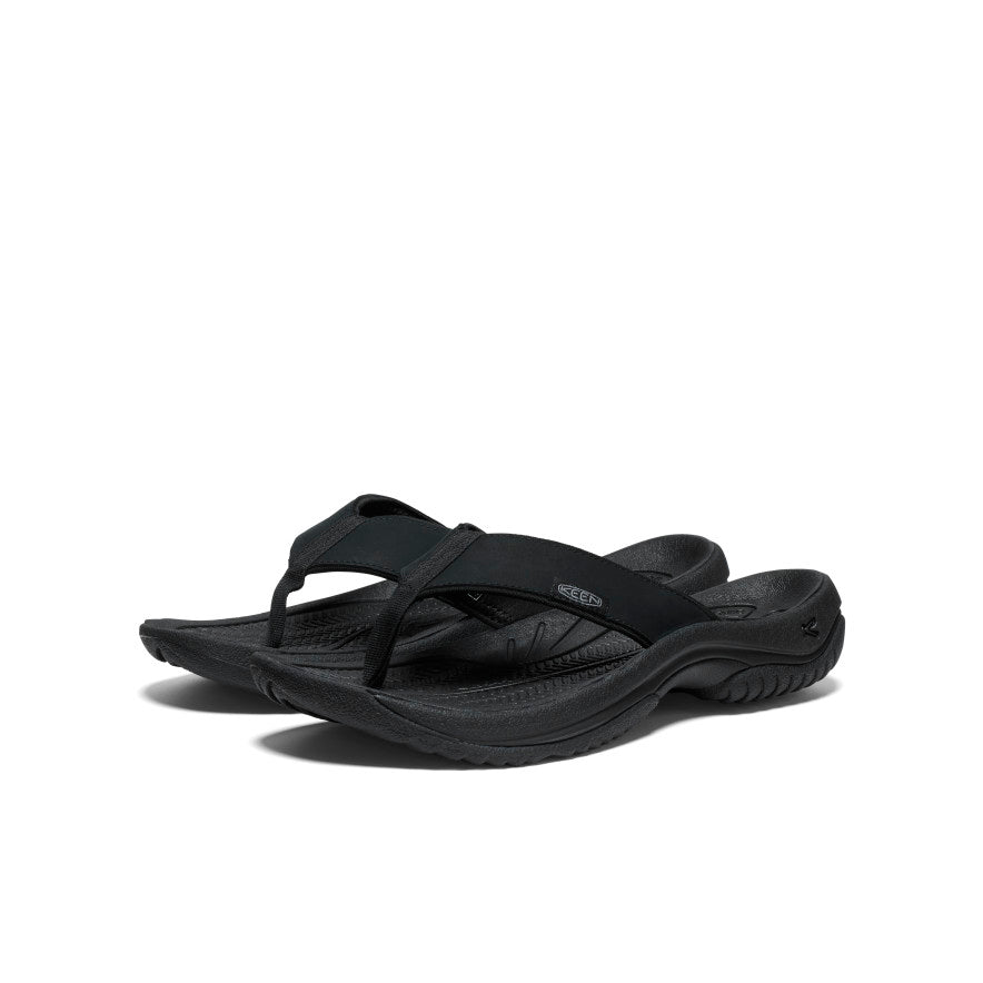 Men's Kona Leather Flip-Flop | Black/Steel Grey - Image 2